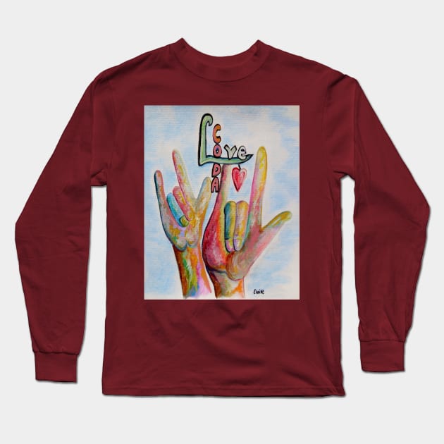 CODA Children of Deaf Adults Long Sleeve T-Shirt by EloiseART